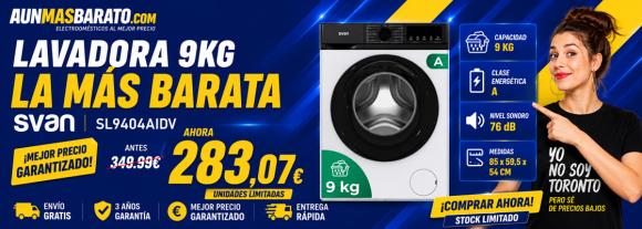 Lavadora SVAN SL9404AIDV 9Kg 1400rpm Clase A