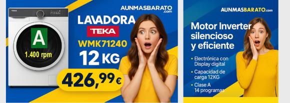 LAVADORA TEKA 12KG CLASE A 