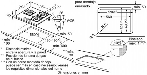 Balay 3ETG663HN - Placa Gas Natural 60 Cm 3 Fuegos Cristal Negro · Comprar  ELECTRODOMÉSTICOS BARATOS en