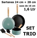 Comprar Set 24cm+28cm+Cacerola de 16lt online