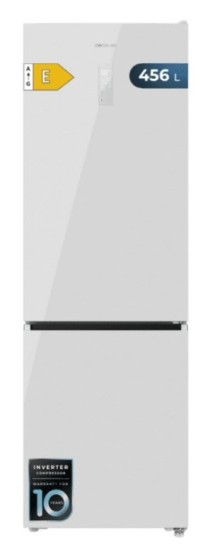 FRIG CECOTEC BOLERO COMBI 456 WHITE GLASS 201 cm