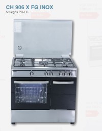 Cocina de gas Rommer CH906XFG Gas Butano 5 fuegos Inox