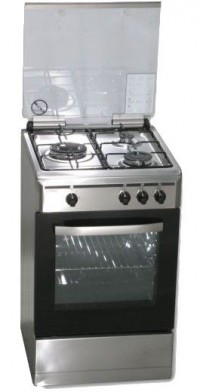 Cocina de gas Rommer VCH356XFGINOXBUT Inox Gas Butano 3 fuegos Blanco